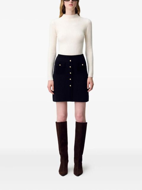 Claudie Pierlot ribbed-knit mini skirt - Black - zdjęcie produktu nr 2