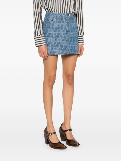 FENDI FF-motif mini skirt - Blue