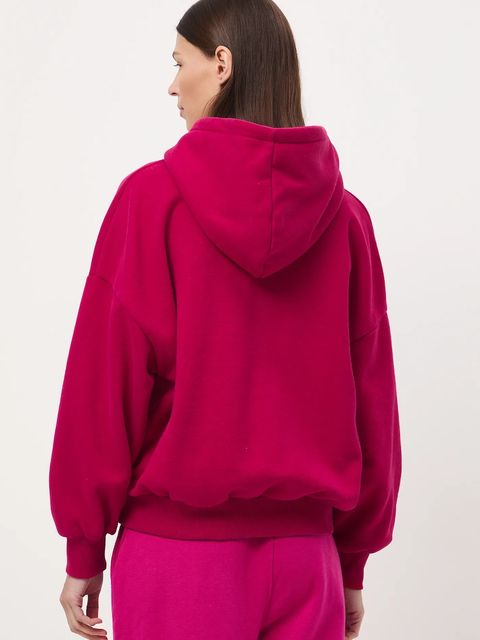 Medicine bluza damska kolor czerwony z kapturem gładka - zdjęcie produktu nr 2