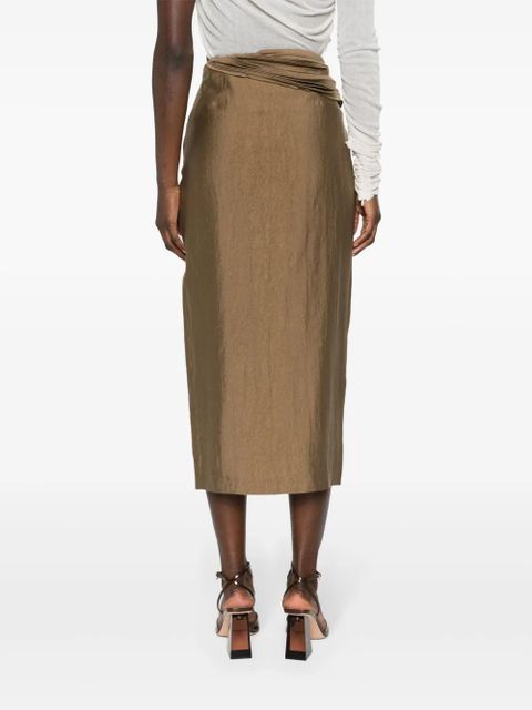Cult Gaia Caroline draped-detailed skirt - Brown