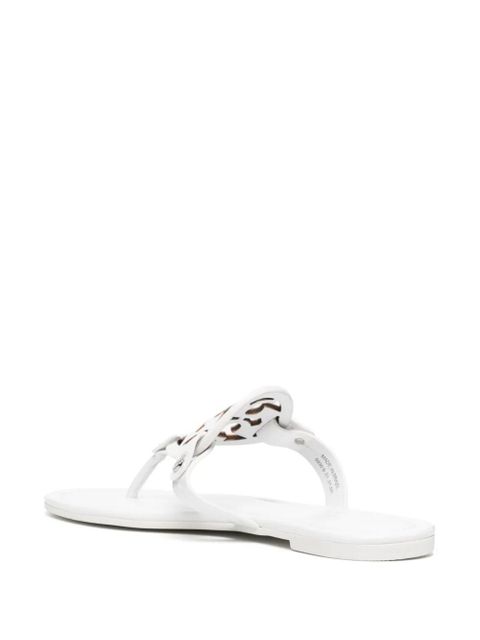 Tory Burch Miller cut-out leather flip-flops - White