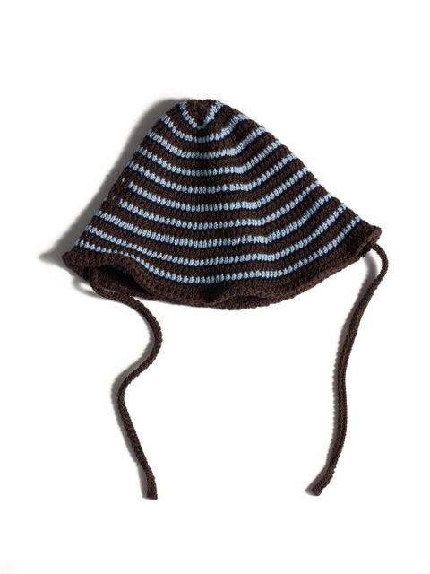 Miu Miu knitted cotton hat - Brown - zdjęcie produktu nr 1