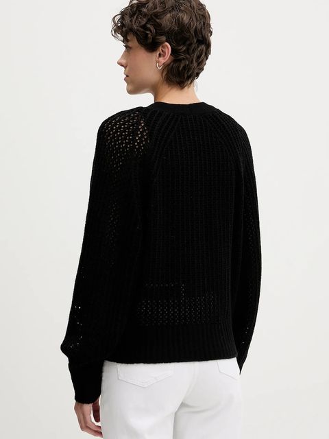 Sisley kardigan z dodatkiem wełny damski kolor czarny 1WBZL602U