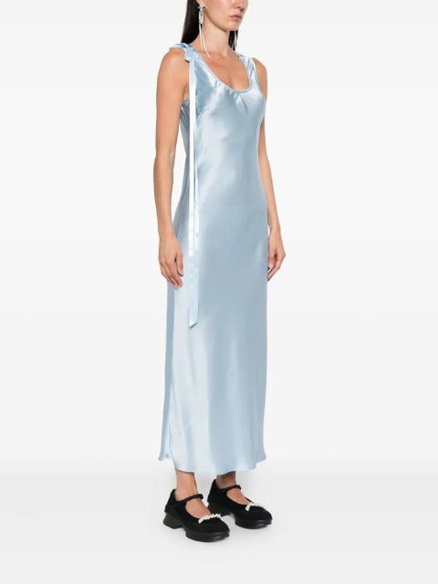 Simone Rocha bow-detail silk dress - Blue