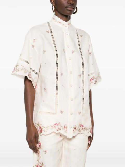 ZIMMERMANN Patience lace floral shirt - Neutrals
