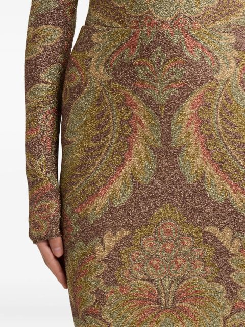 ETRO paisley-pattern midi skirt - Brown