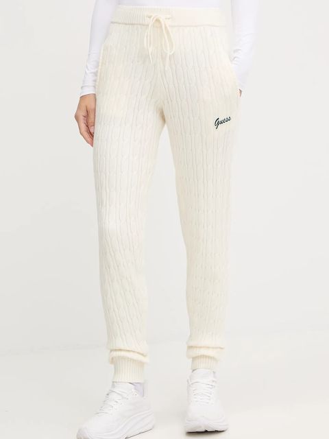 Guess spodnie dresowe LAVINIA damskie kolor beżowy gładkie V5BB20 Z0572