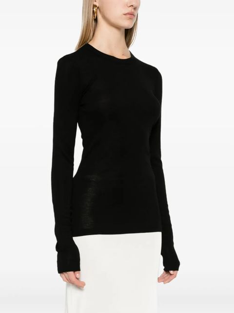 Róhe crew-neck long-sleeve t-shirt - Black