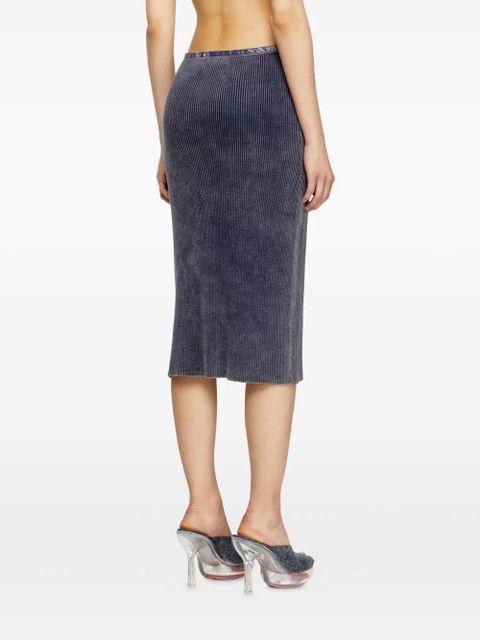 Diesel M-Merin ribbed zip-front skirt - Blue