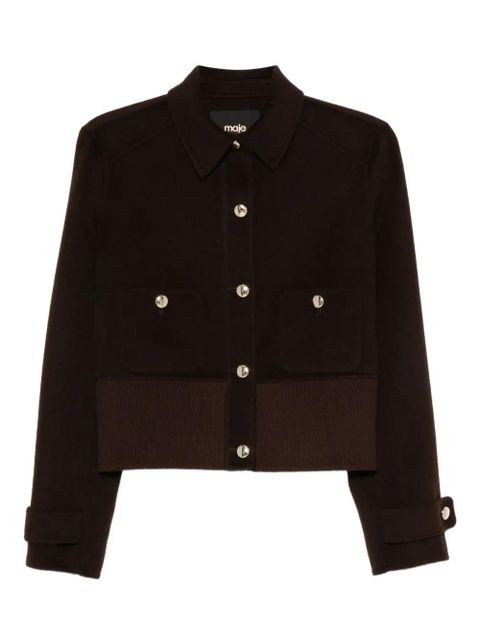 Maje button-fastening ribbed bomber jacket - Brown - zdjęcie produktu nr 1