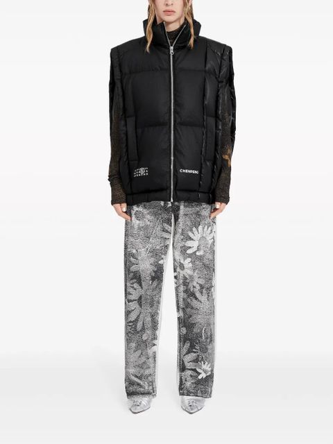 MM6 Maison Margiela x Chen Peng numbers-logo padded gilet - Black - zdjęcie produktu nr 2