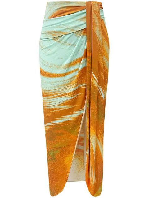 Simkhai Gwena marble high-waisted skirt - Orange - zdjęcie produktu nr 1