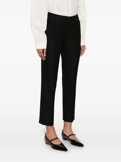 TOTEME cropped straight-leg trousers - Black
