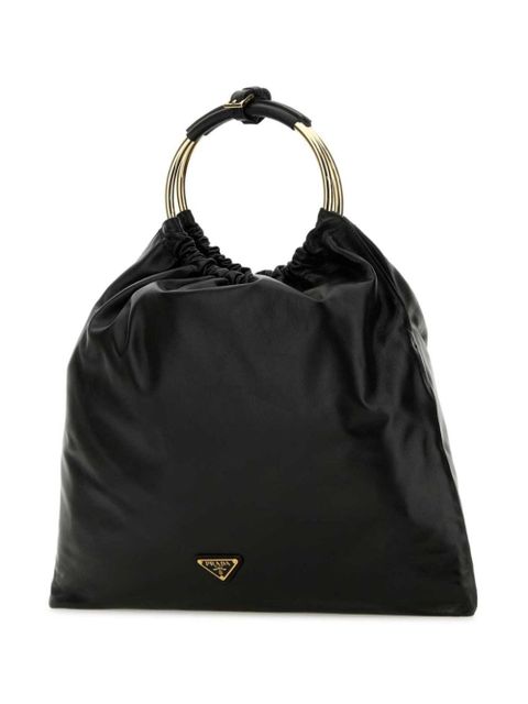Prada triangle-logo bucket bag - Black