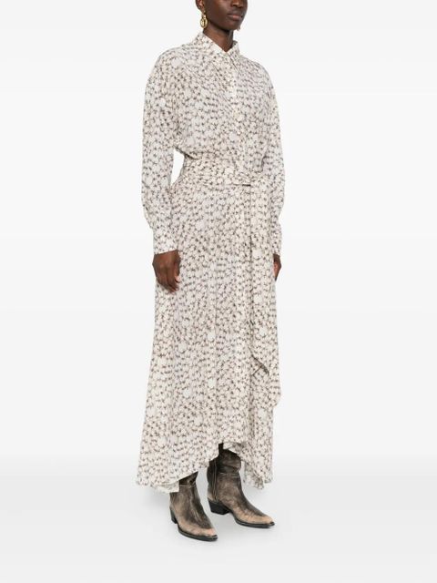 ISABEL MARANT all-over printed silk dress - Neutrals