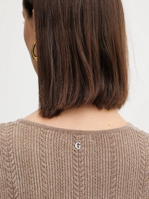 Guess sukienka MORGAN kolor beżowy mini rozkloszowana W5BK79 Z3902