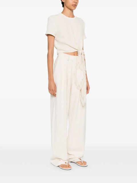 Nanushka Mariel frayed-detail top - Neutrals