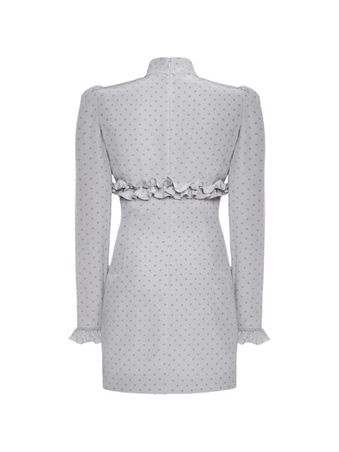Alessandra Rich ruffled-detail mini dress - Grey - zdjęcie produktu nr 2