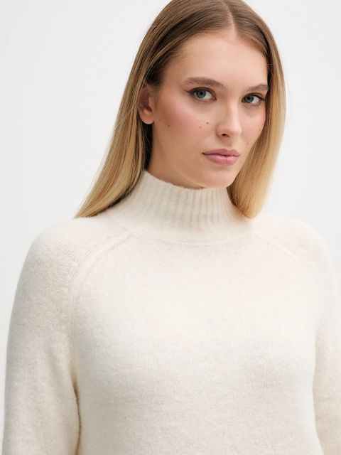 Gaudi sweter damski kolor beżowy z golfem 521FD53011