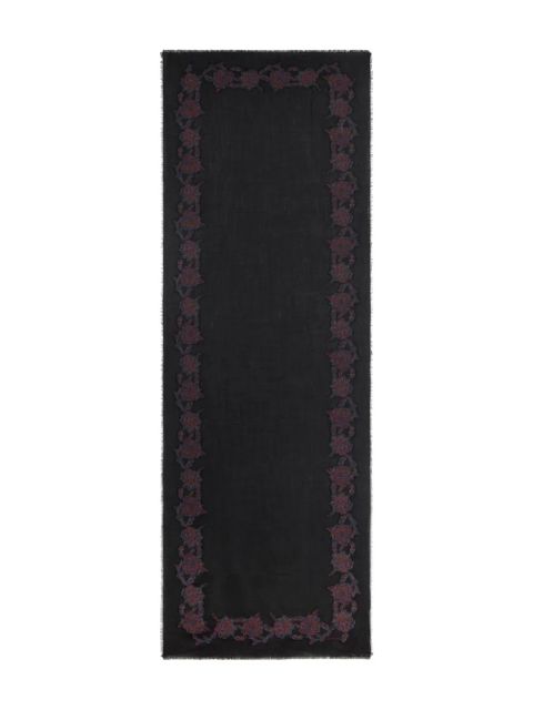 ETRO jacquard paisley-print fringed scarf - Black