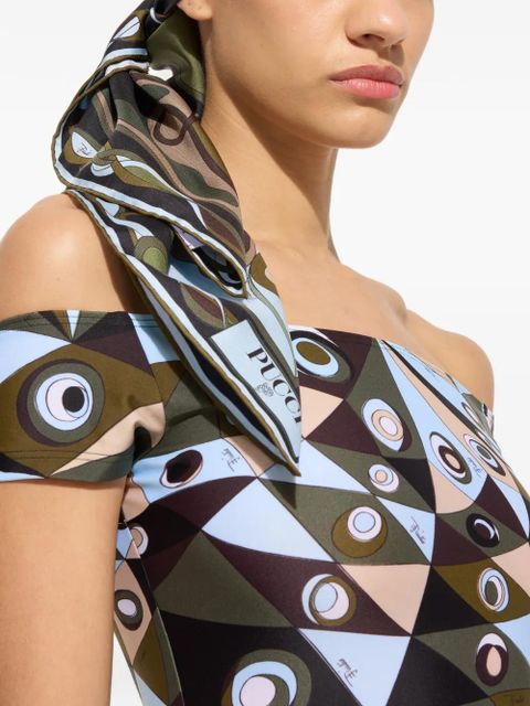 PUCCI Orchidee-print silk carre - Green