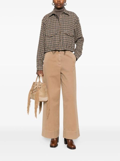 Moncler macro-check wool overshirt - Brown