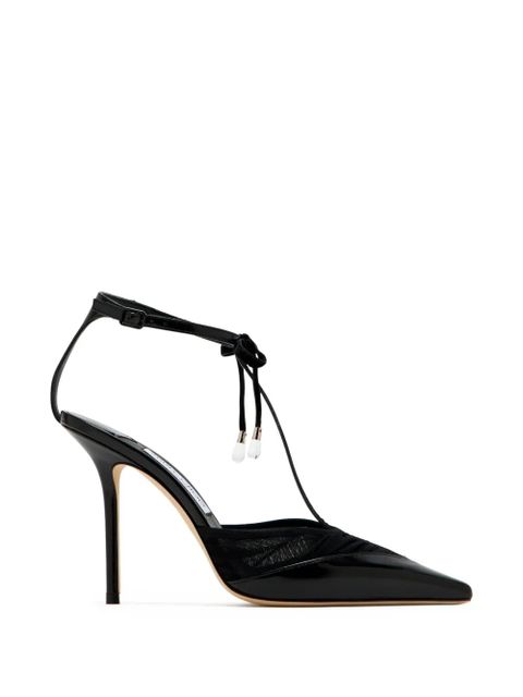 Jimmy Choo Afia mesh strap 100 pumps - Black - zdjęcie produktu nr 1