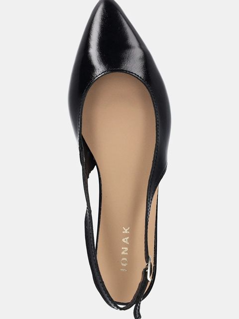 Jonak baleriny skórzane NOA kolor czarny z odkrytą piętą 3800007