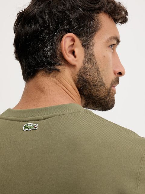 Lacoste bluza bawełniana kolor zielony z nadrukiem SH2736