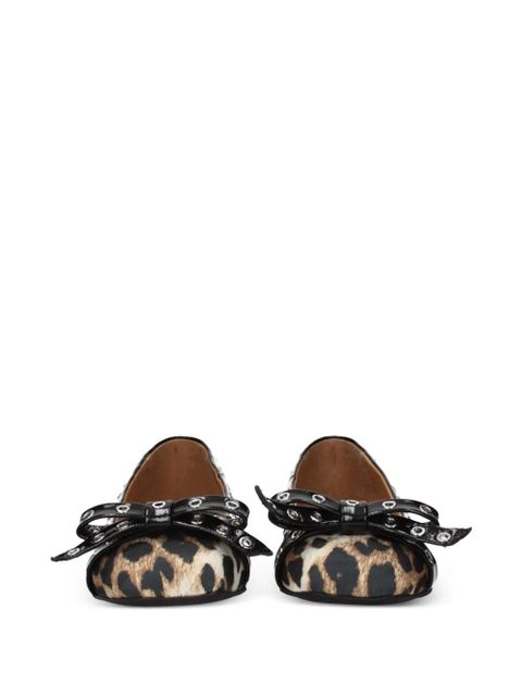 GANNI leopard-print ballet flats - Neutrals