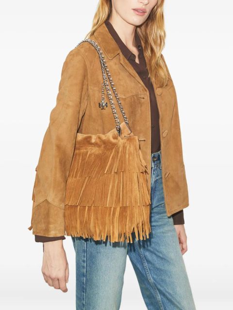 Tory Burch Fleming suede tote bag - Brown - zdjęcie produktu nr 2