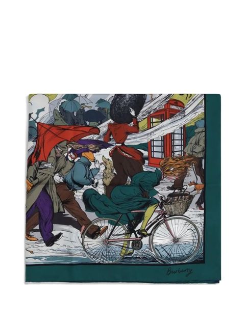 Burberry Raining Cats and Dogs silk scarf - White - zdjęcie produktu nr 1