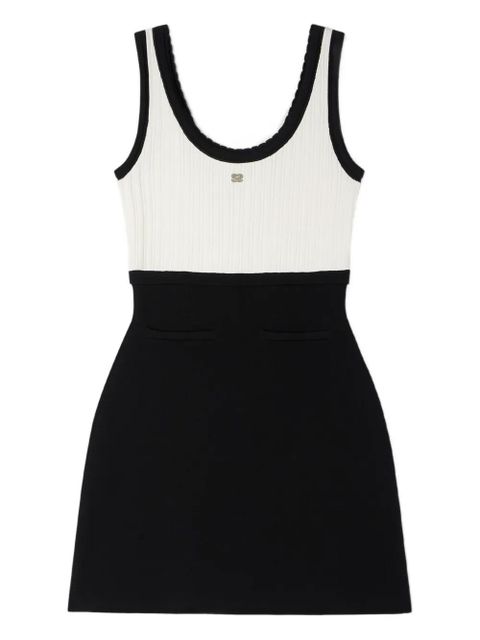 SANDRO ruffled two-tone knit mini dress - Black - zdjęcie produktu nr 1