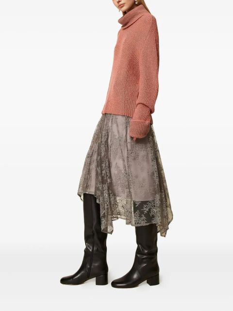 TWINSET ribbed turtleneck jumper - Pink