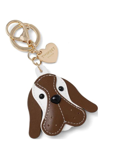 TWINSET dog-motif heart-charm keyring - Brown - zdjęcie produktu nr 1