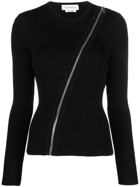 Alexander McQueen zip-detail sweatshirt - Black - zdjęcie produktu nr 1
