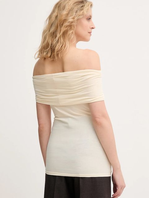 MAX&Co. top damskie kolor beżowy dekolt hiszpański 2526946071200