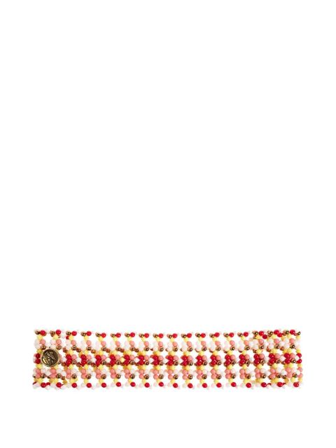 ETRO beaded logo-plaque head band - Red - zdjęcie produktu nr 1