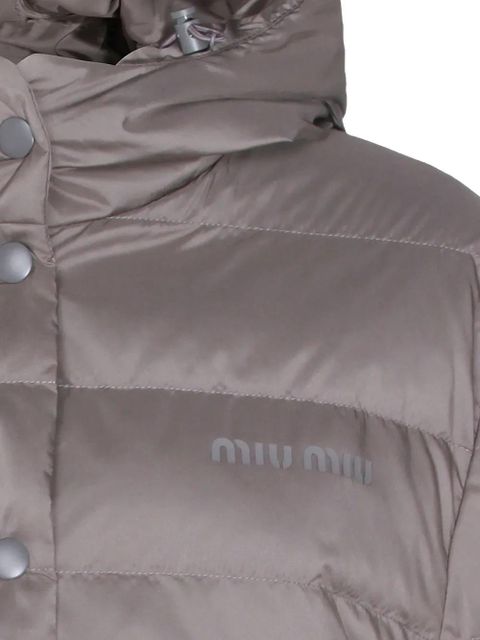 Miu Miu technical-pongé puffer jacket - Grey