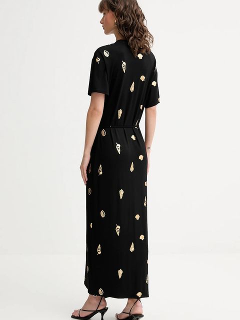 Never Fully Dressed sukienka Leia kolor czarny maxi prosta NFDDR2207