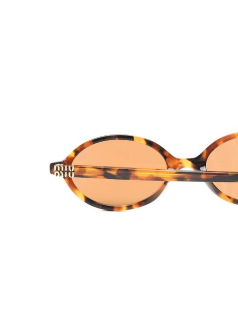Miu Miu Eyewear tortoiseshell-effect oval-frame sunglasses - Brown