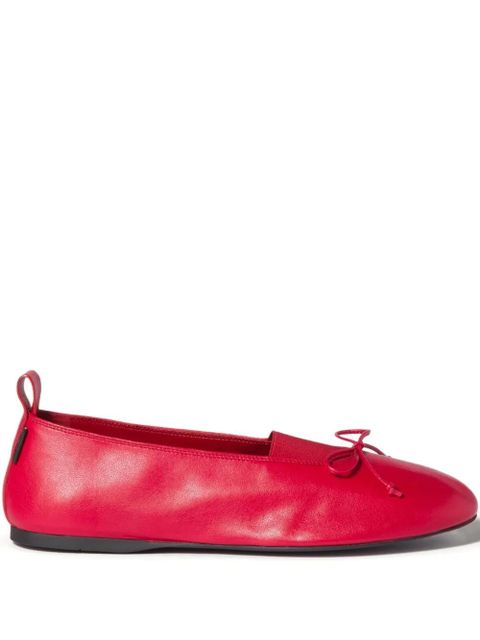 Miu Miu Élan bow-detail leather ballerina flats - Red - zdjęcie produktu nr 1