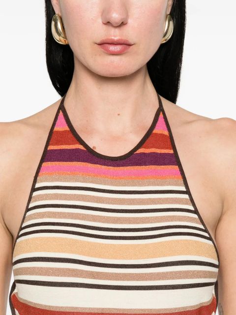 Faithfull the Brand Maretta striped halterneck dress - Neutrals