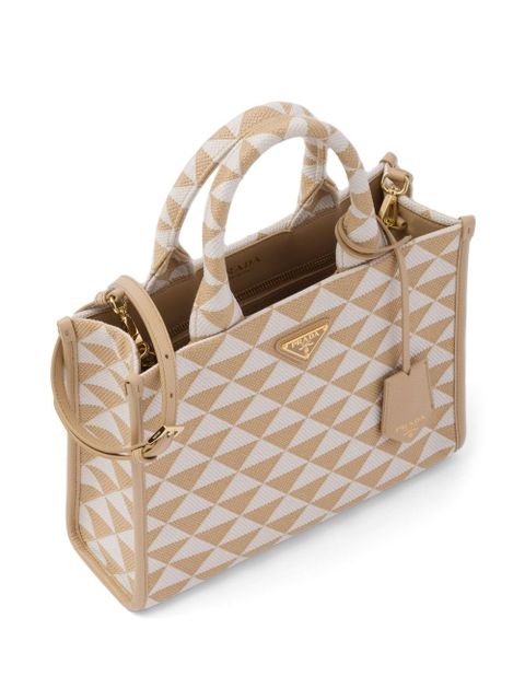 Prada small Symbole jacquard tote bag - Neutrals