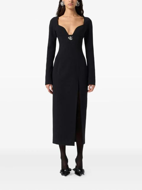 Blumarine crystal-embellished midi dress - Black