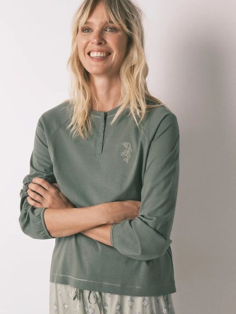 women'secret komplet piżamowy bawełniany damska kolor zielony bawełniana 3592466