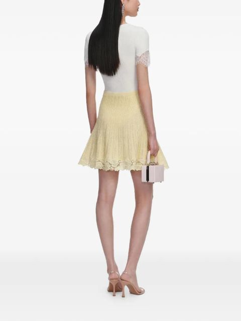Self-Portrait lace trim mini skirt - Yellow - zdjęcie produktu nr 2