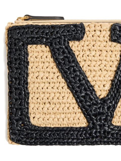 Valentino Garavani Viva Superstar raffia clutch bag - Neutrals