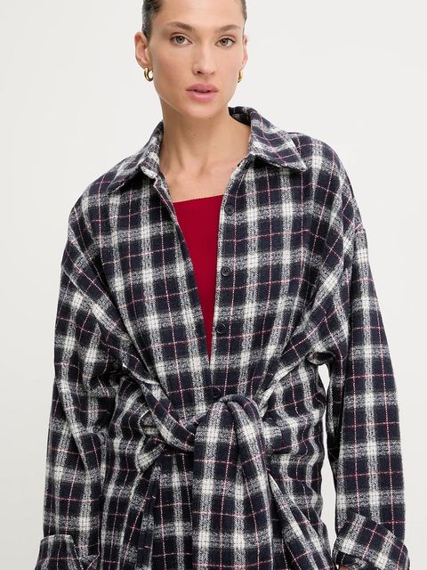 Answear.LAB koszula damska kolor granatowy relaxed z kołnierzykiem klasycznym