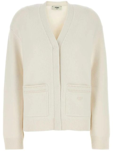 FENDI V-neck cardigan - White - zdjęcie produktu nr 1